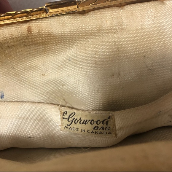 VTG Gorwood Canada Tapestry Fabric Handbag Purse Pastel Floral Gold-Tone Metal - Picture 6 of 16